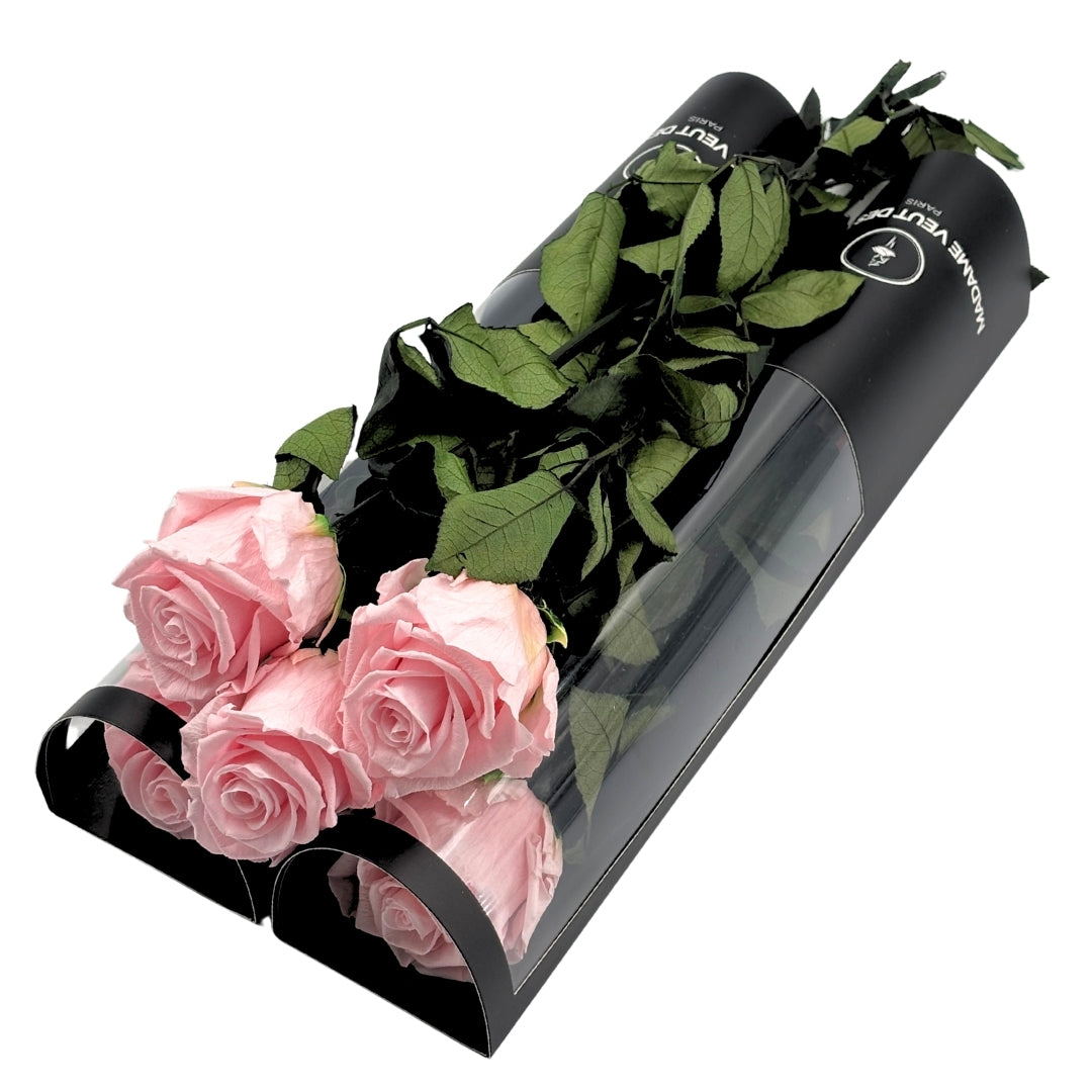 Bouquet 3 roses éternelles avec tiges 49 cm - Rose