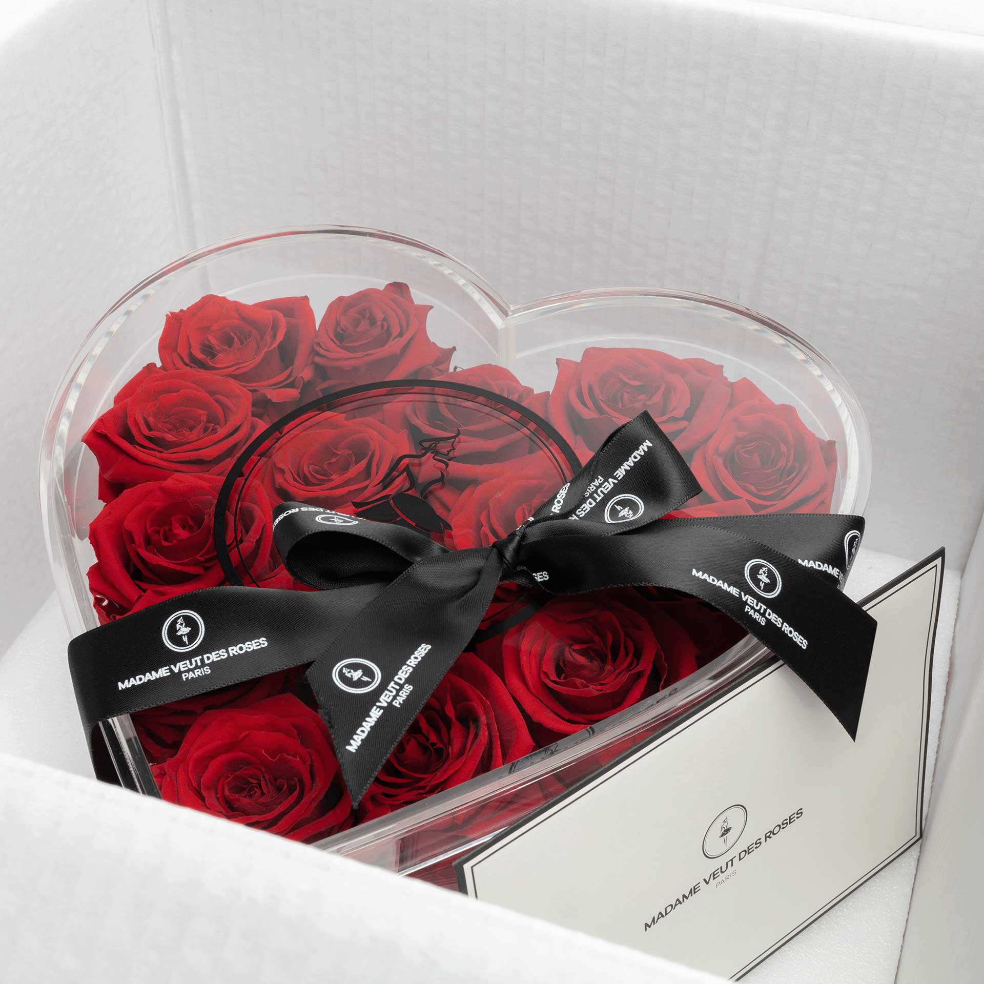 CRISTAL Coeur Medium - Roses éternelles - Madame Veut Des Roses