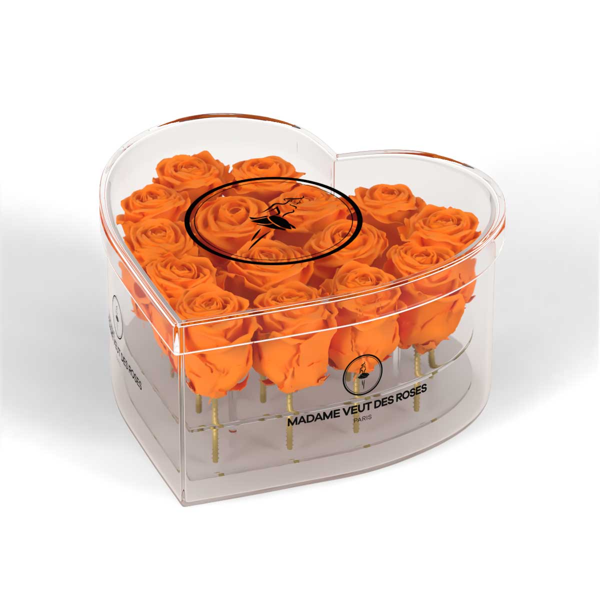 CRISTAL Coeur Medium - Roses éternelles - Madame Veut Des Roses