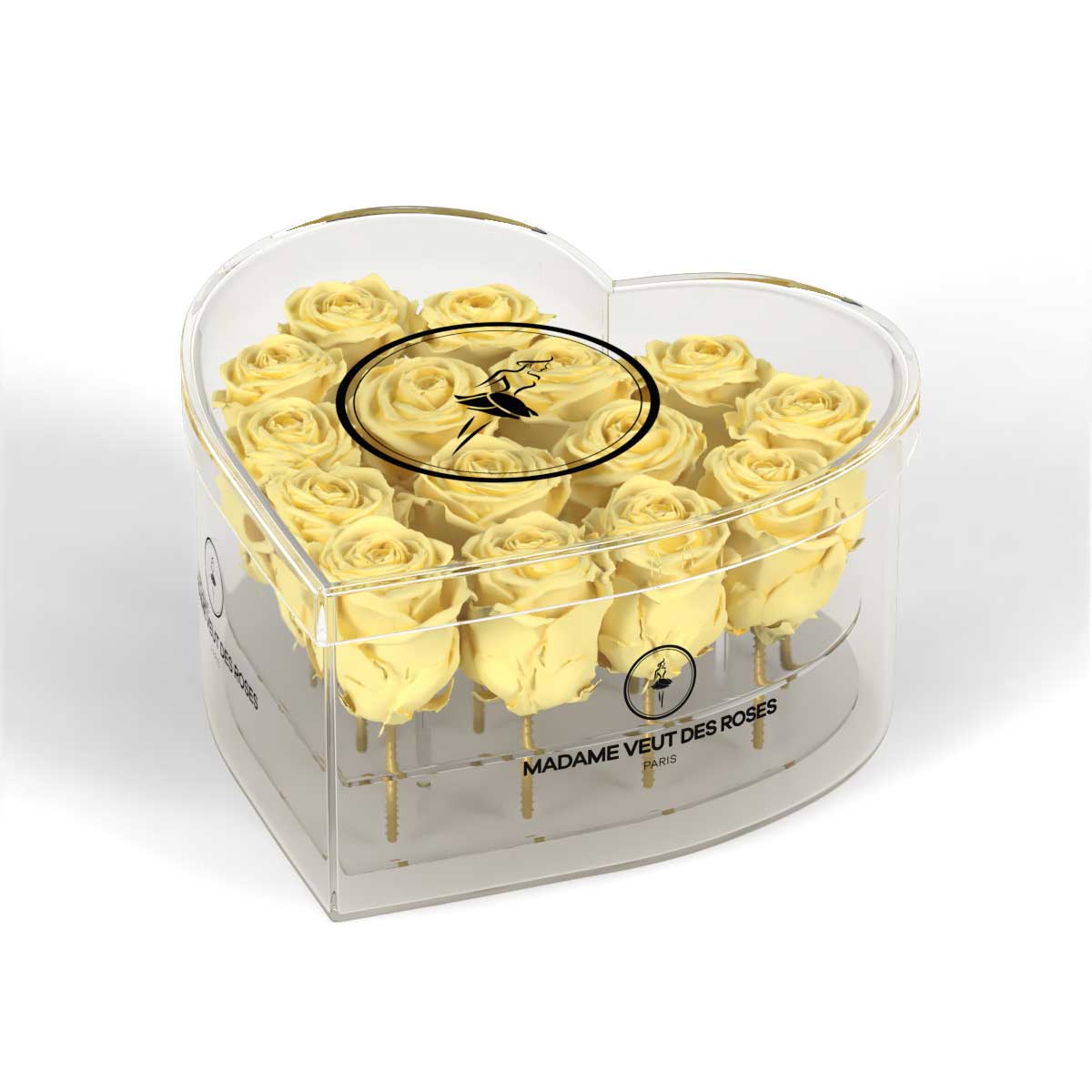 CRISTAL Coeur Medium - Roses éternelles - Madame Veut Des Roses