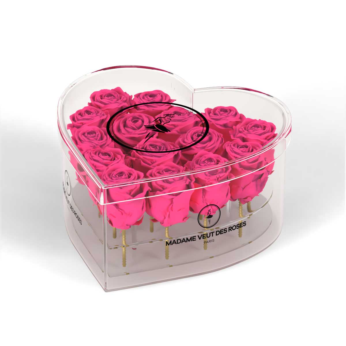 CRISTAL Coeur Medium - Roses éternelles - Madame Veut Des Roses