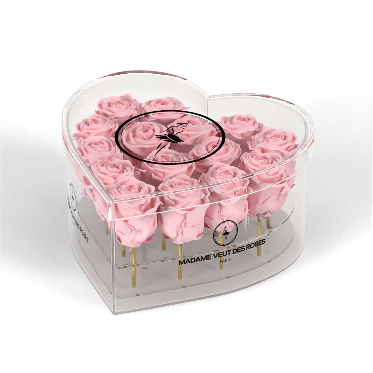 CRISTAL Coeur Medium - Roses éternelles - Madame Veut Des Roses