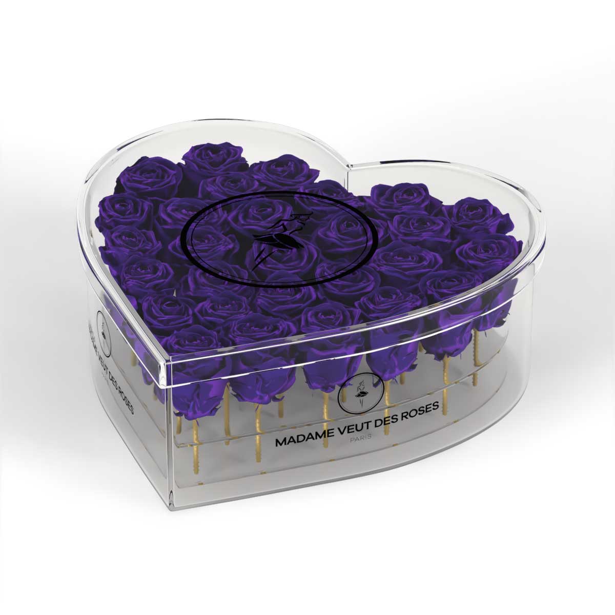 CRISTAL Coeur Grand - Roses éternelles - Madame Veut Des Roses
