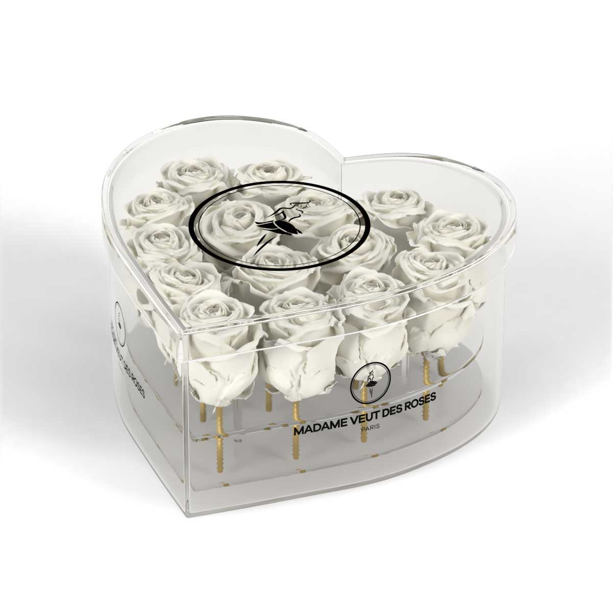 CRISTAL Coeur Medium - Roses éternelles - Madame Veut Des Roses