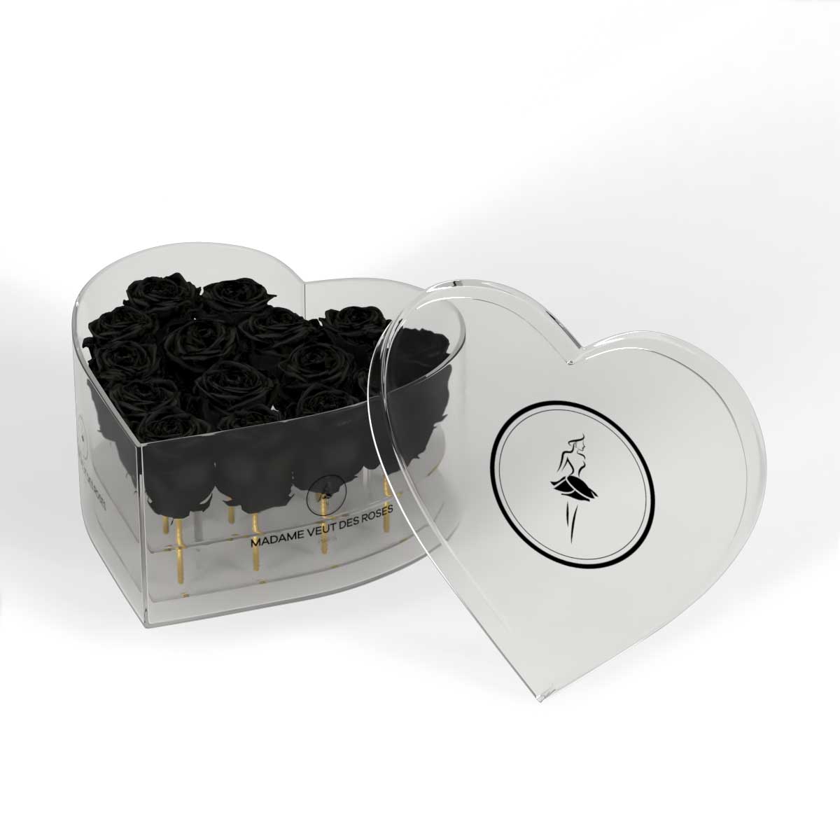 CRISTAL Coeur Medium - Roses éternelles - Madame Veut Des Roses