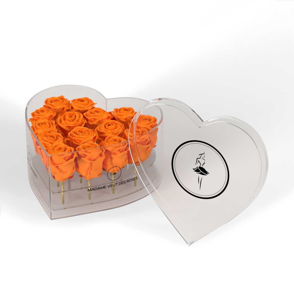 CRISTAL Coeur Medium - Roses éternelles - Madame Veut Des Roses