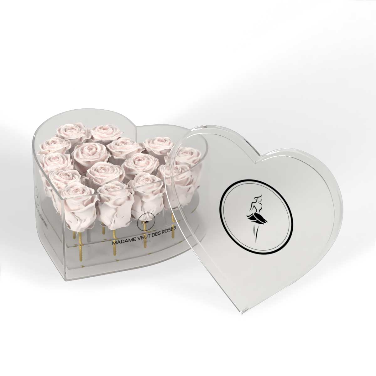 CRISTAL Coeur Medium - Roses éternelles - Madame Veut Des Roses