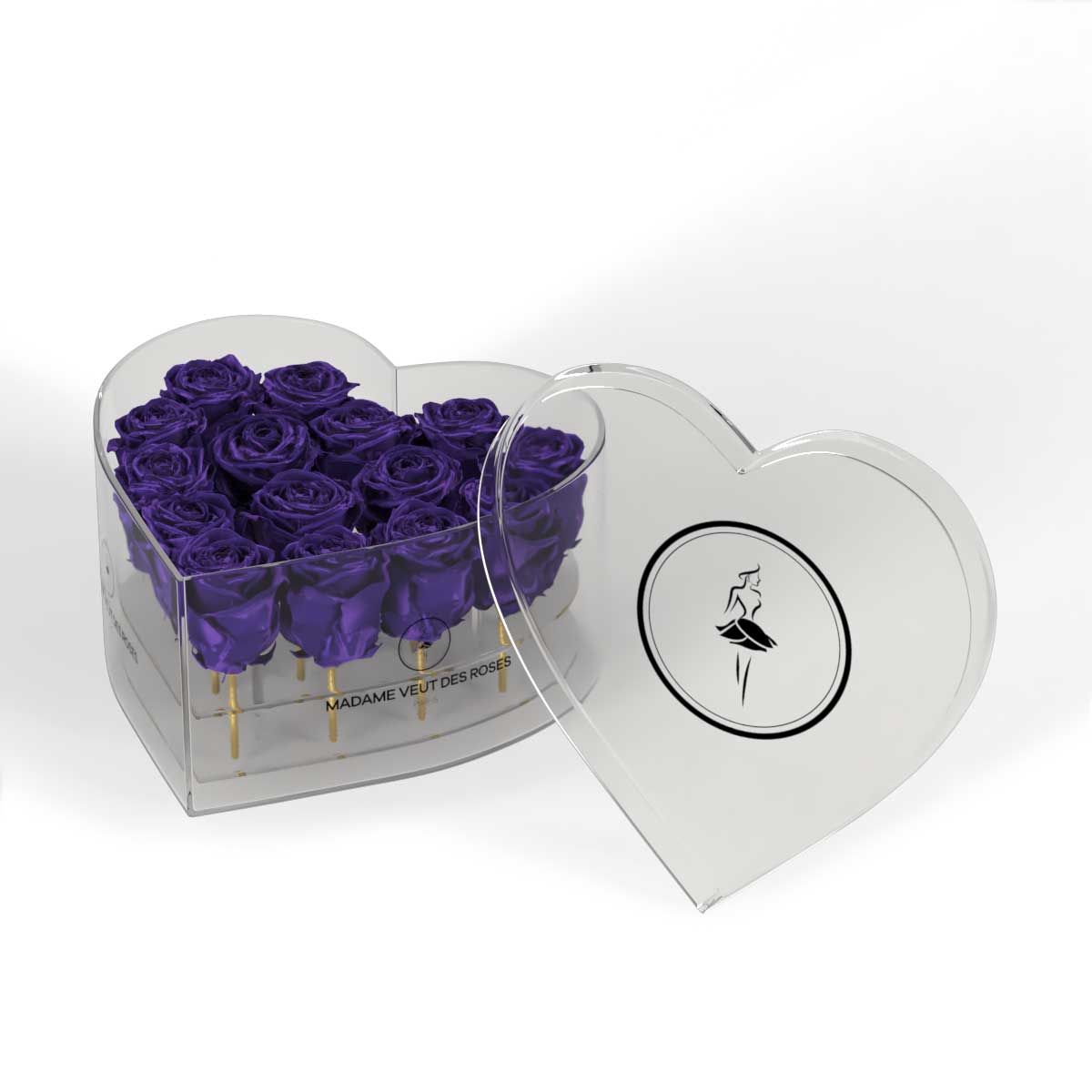 CRISTAL Coeur Medium - Roses éternelles - Madame Veut Des Roses