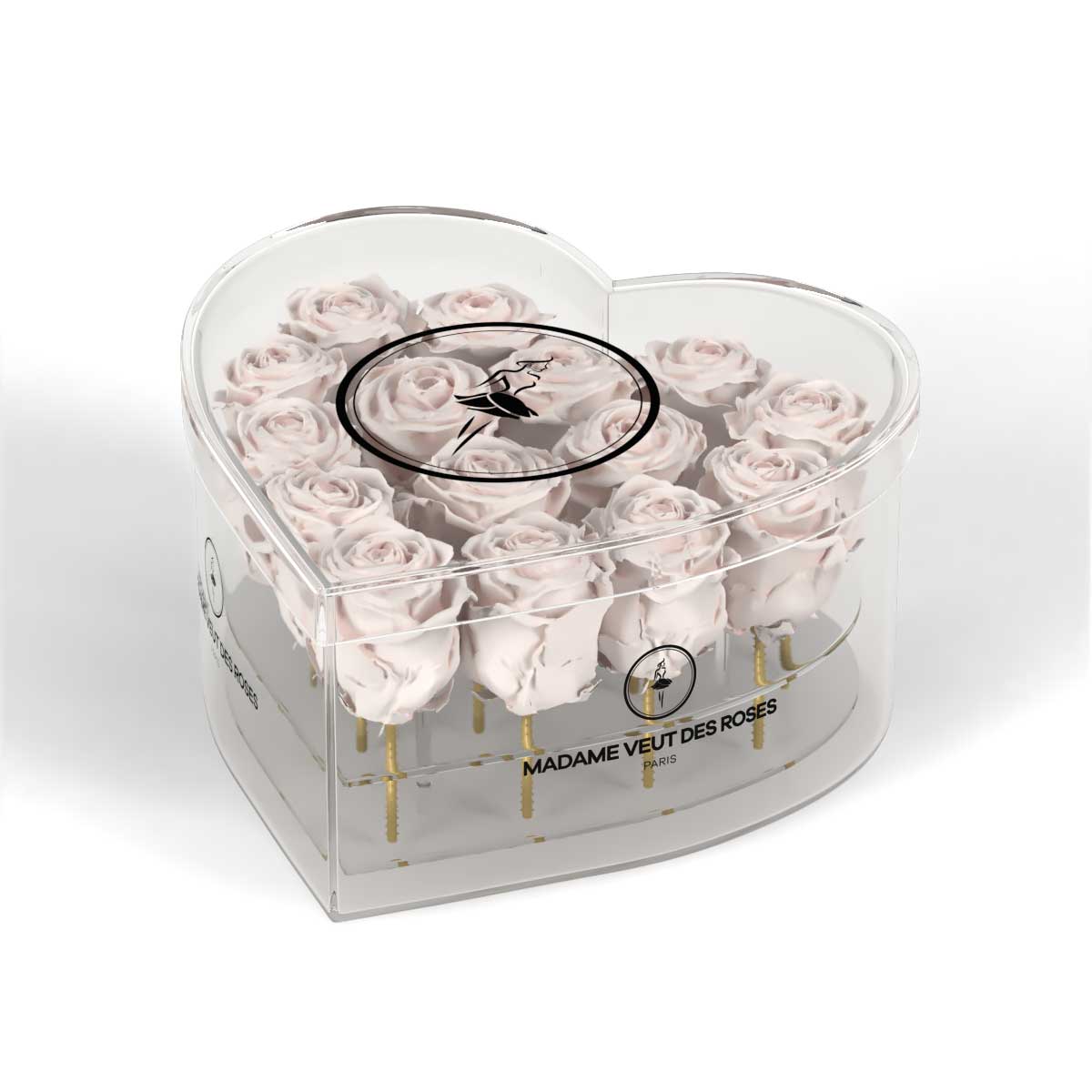 CRISTAL Coeur Medium - Roses éternelles - Madame Veut Des Roses