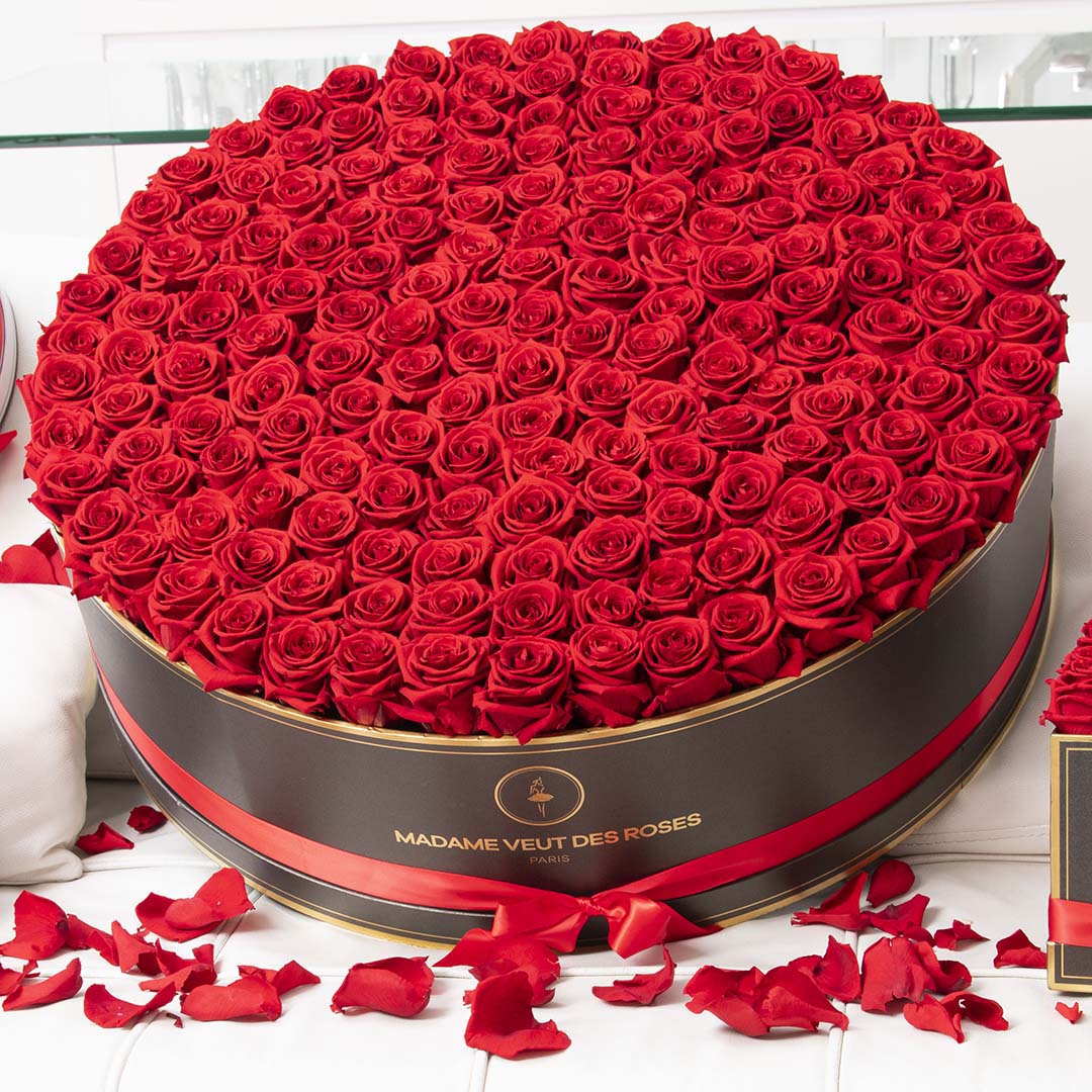 box roses éternelles rouges