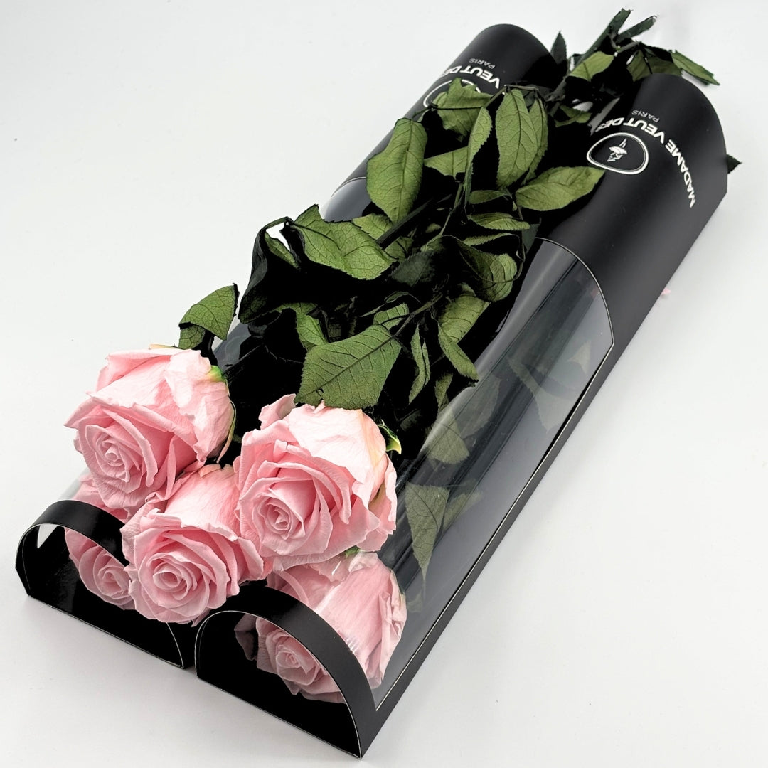 Bouquet 3 roses éternelles avec tiges 49 cm - Rose