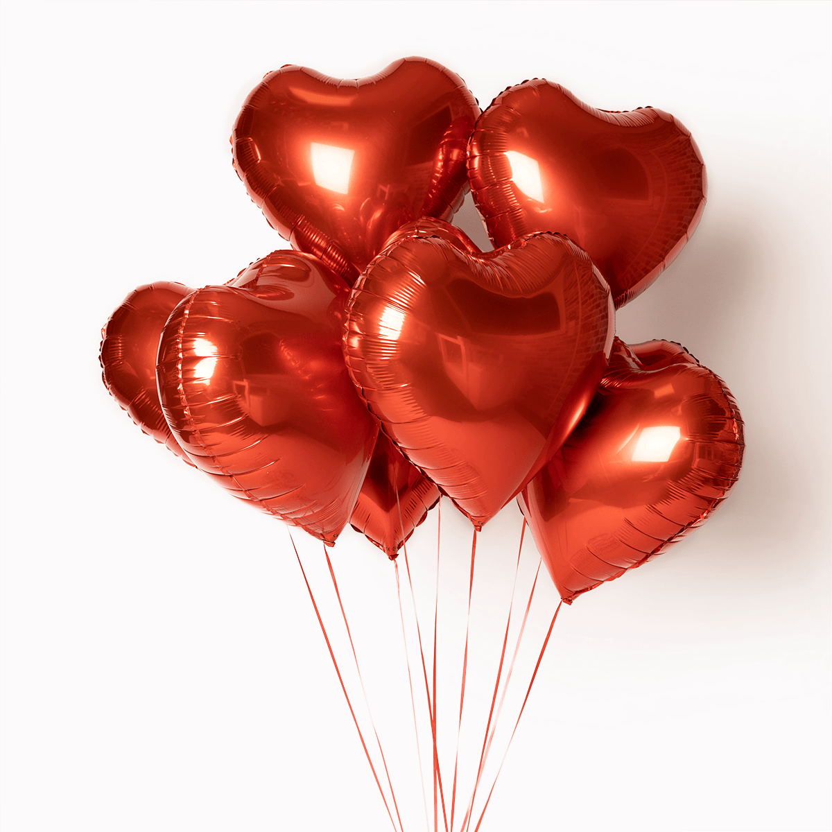 Bouquet de 5 ballons coeur rouges - Madame Veut Des Roses